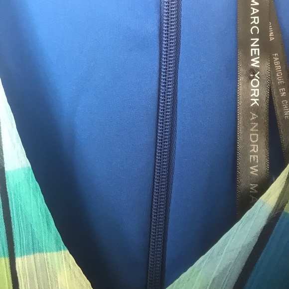 Andrew Marc New York Abstract Print Faux Wrap Dress - Picture 5 of 6